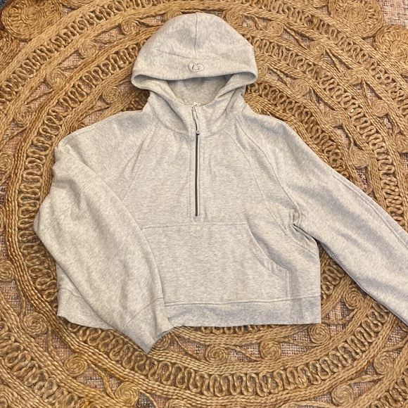 NWOT Lululemon Scuba Oversized 1/2 Zip in Heathered Core Ultra Light Grey - Picture 6 of 6